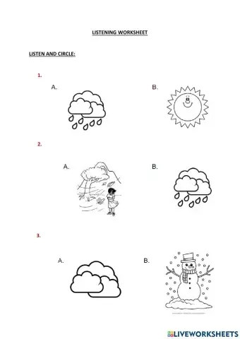 Listening worksheets