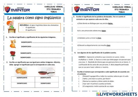 La palabra como signo linguístico