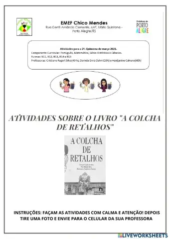 Projeto do Livro Colcha de Retalhos