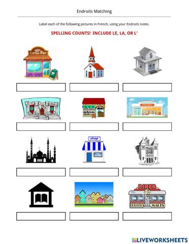 Endroits en Ville Practice