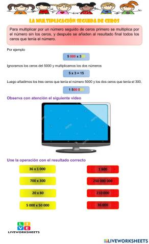 Multiplicación seguida de ceros