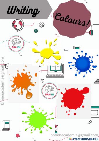 Colours. Writing