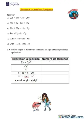 Reducción de términos semejantes