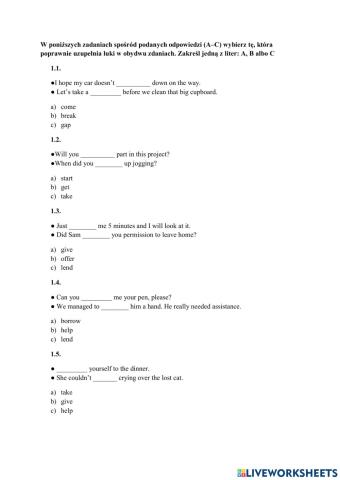 Mixed extercise - matura
