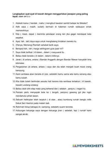 Kata bantu,penegas,arah