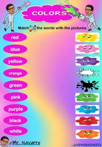 Colors (Match the words with the pictures)