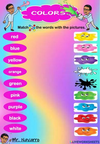 Colors (Match the words with the pictures)