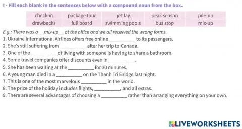 Compound nouns practice
