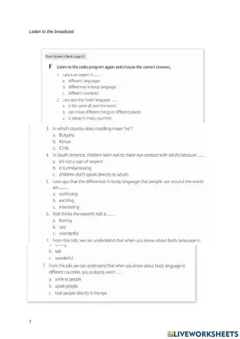 That's right unit 2 listening