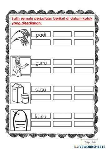 Menyalin Bentuk dan Tulisan