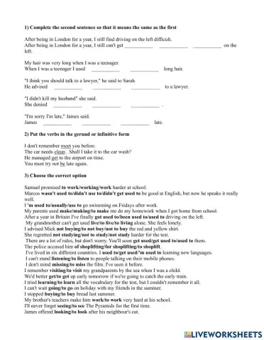 Past and present habits