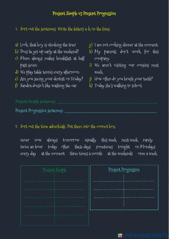 Present Simple and Progressive Practice