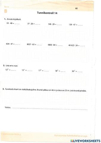 Korrutamine kahekohalise arvuga