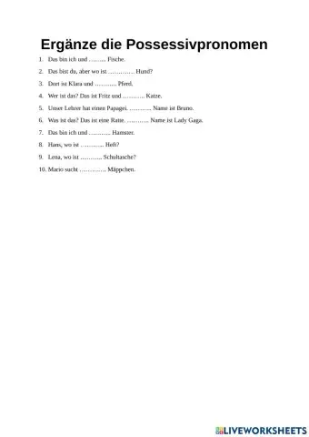 Possessivpronomen Singular