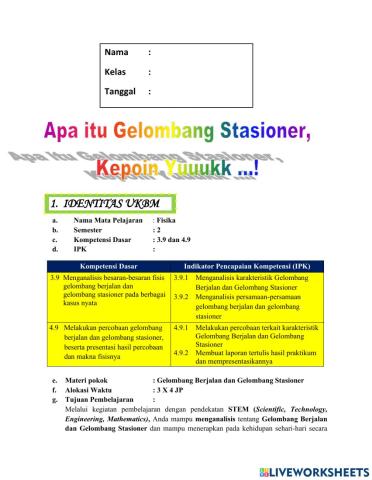 Liveworksheet Gelombang
