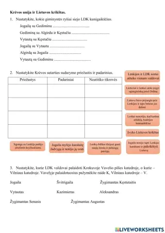 Krėvos unija. Lietuvos krikštas.