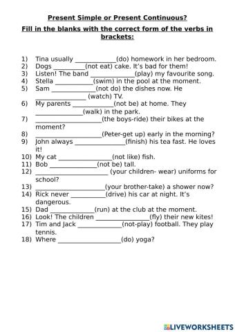 Present Simple vs Present Continuous