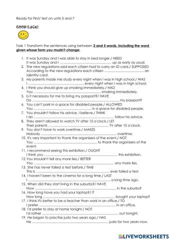 Ready for first test on units 5 and 7