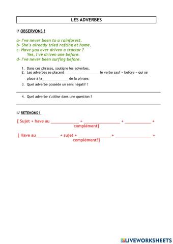 Already - never - ever