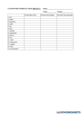 Irregular verbs 1