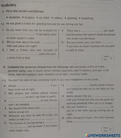 ACCESS 3. TEST 6.VOCABULARY.