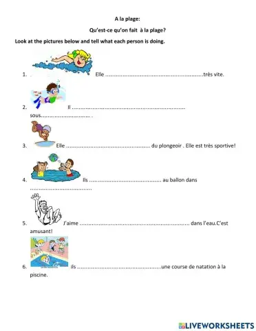 A la plage on fait ...