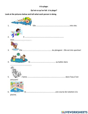 A la plage on fait ...