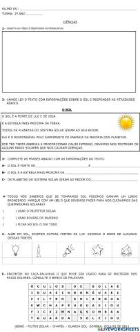 Sol como fonte de luz e calor