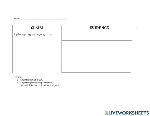 Using  textual evidence to support a claim