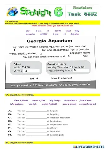 Spotlight 6 Task 6892