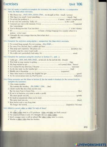 Comparatives (Extra Structures)