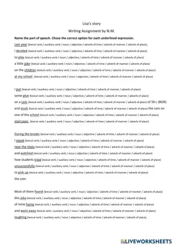 PARTS OF SPEECH Test