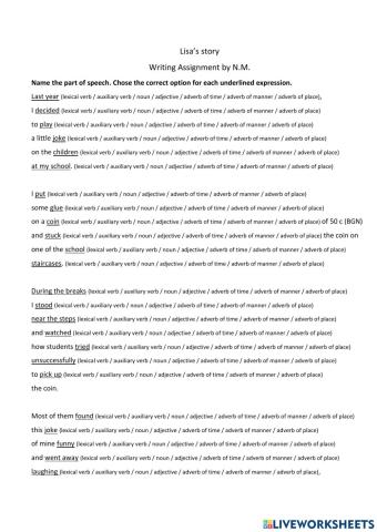 PARTS OF SPEECH Test
