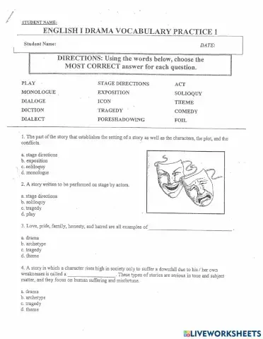Drama Literary Terms Practice 2