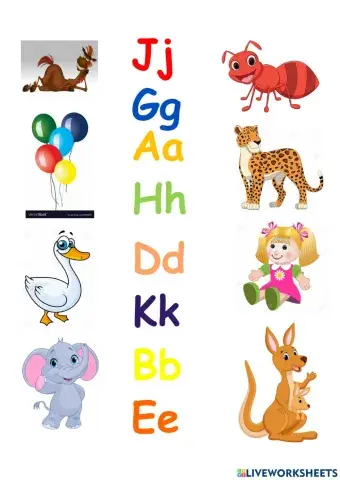 Alphabet. A-K letters