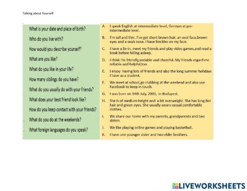 Talking about Yourself