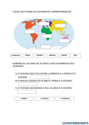 Continentes e oceanos