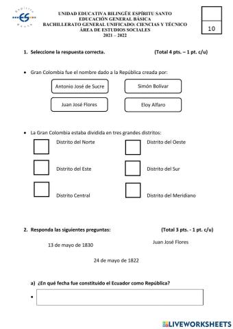 El nacimiento del Ecuador