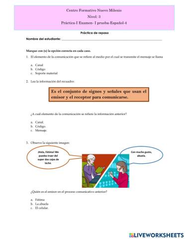 1. Práctica-I Examen-I Periodo-Español-3
