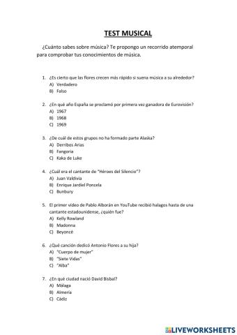 ¿Cuánto sabes de música?