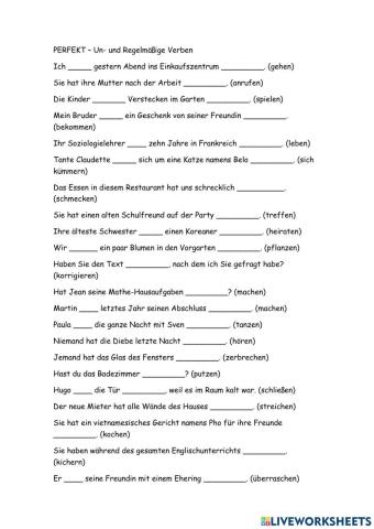 Perfekt 3 - haben oder sein + Partizip II