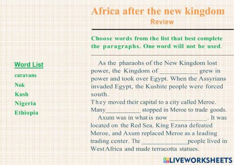 Africa after the new kingdom review