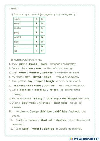 English Class A1+ u7 past simple