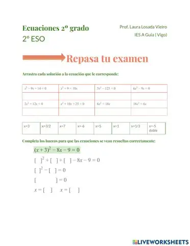 Ecuaciones 2º eso