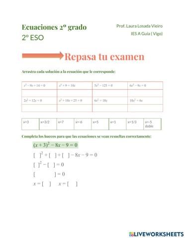 Ecuaciones 2º eso