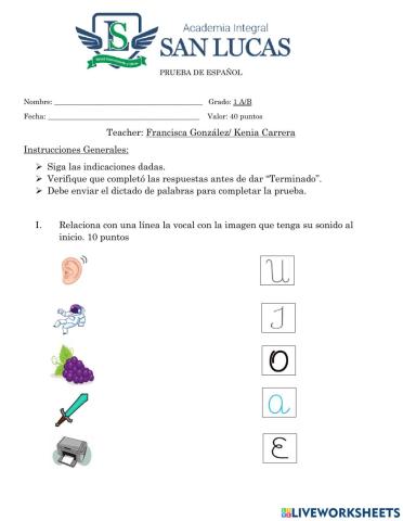 Vocales y consonantes m,l