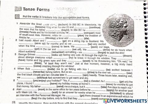 Narrative tenses First