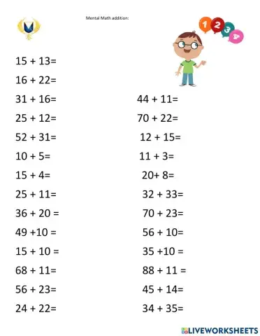 Mental Math Addition