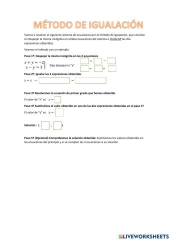 Introducción Método Igualación