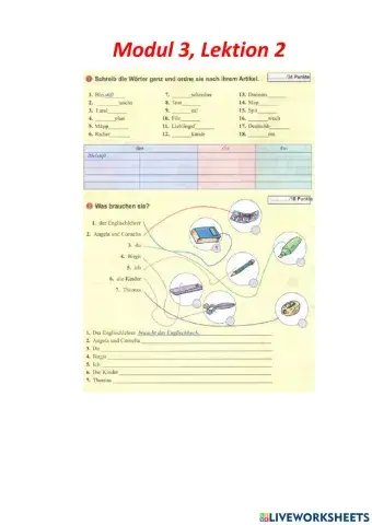 Wir neu 1 Modul 3 Lektion 2 Test